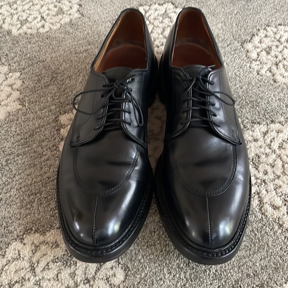 Allen Edmonds 11.5 AA narrow black patent leather Walton split toe dress shoes - Picture 2 of 8